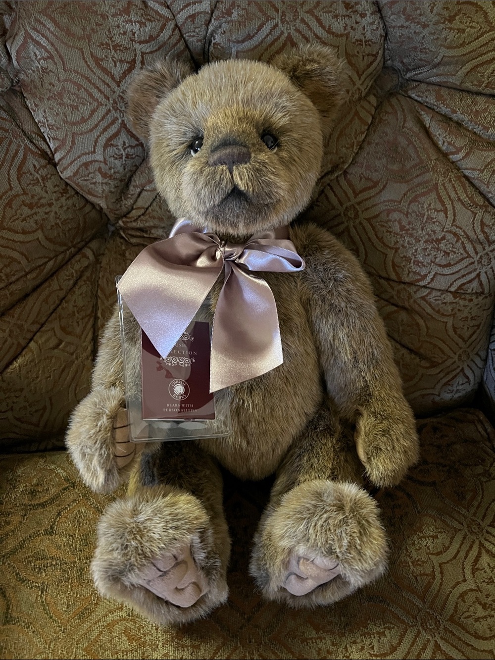 Charlie Bears Barlow CB252555 Fully Jointed With Satin Bow - Picture 11 of 11